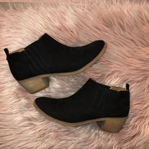 Black suede booties